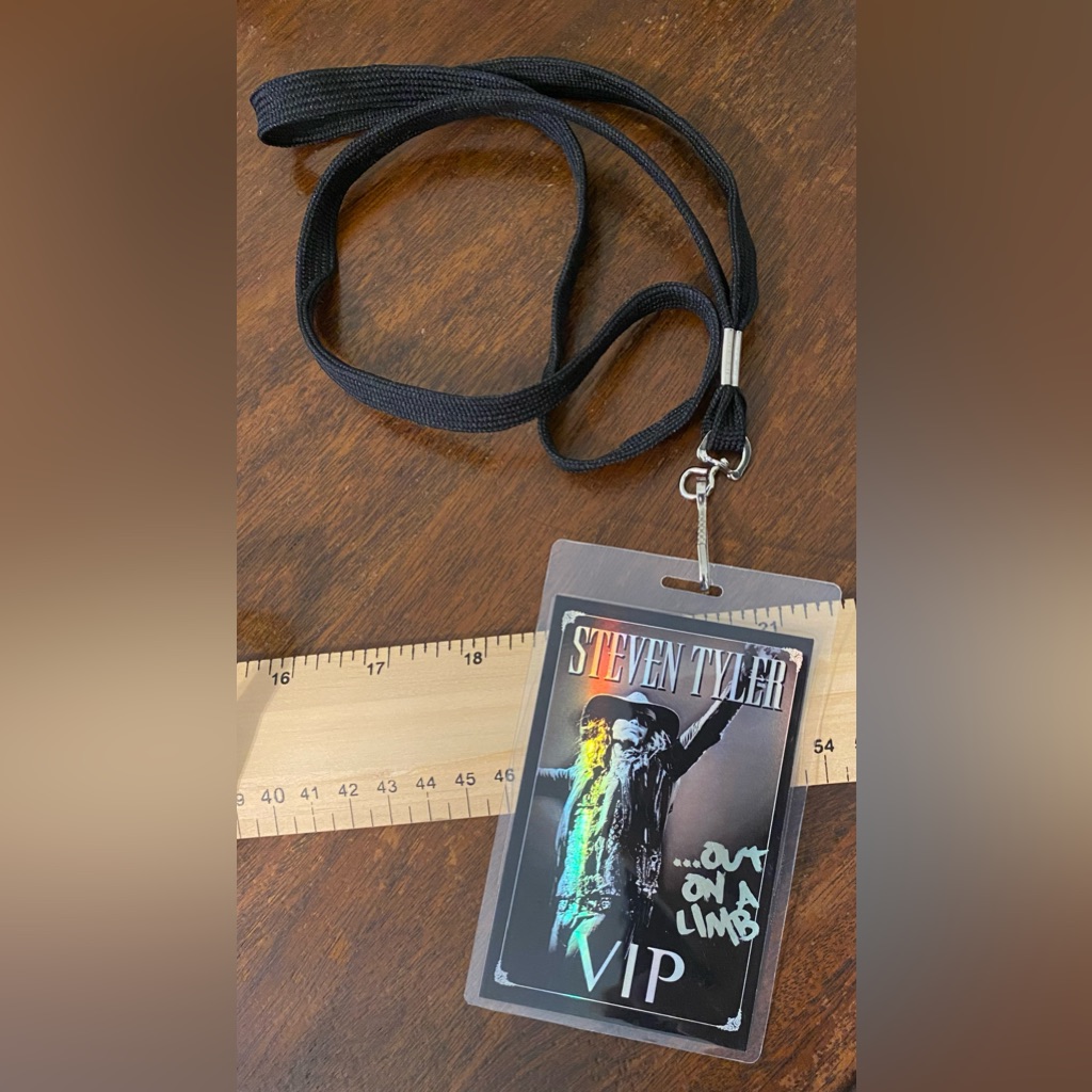 Vip Backstage Pass  Steven Tyler  2016 Out On A Limb Tour Laminated Lanyard